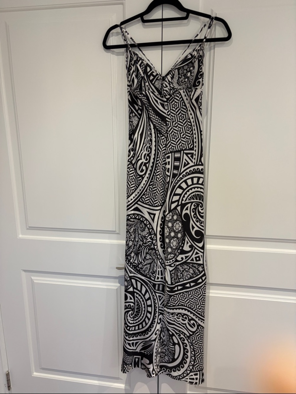 Marciano Black and White Printed Maxi Slip Dress